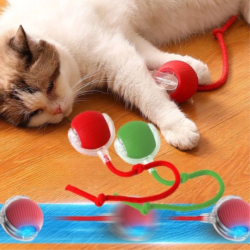 Bola Brinquedos De Rolamento Automático Cauda Do Falso Recarregável Bola Inteligente Gato Interativo