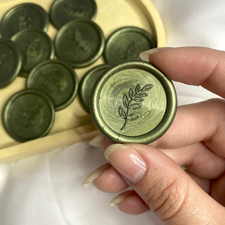 10 Lacre de Cera Verde Oliva para convite