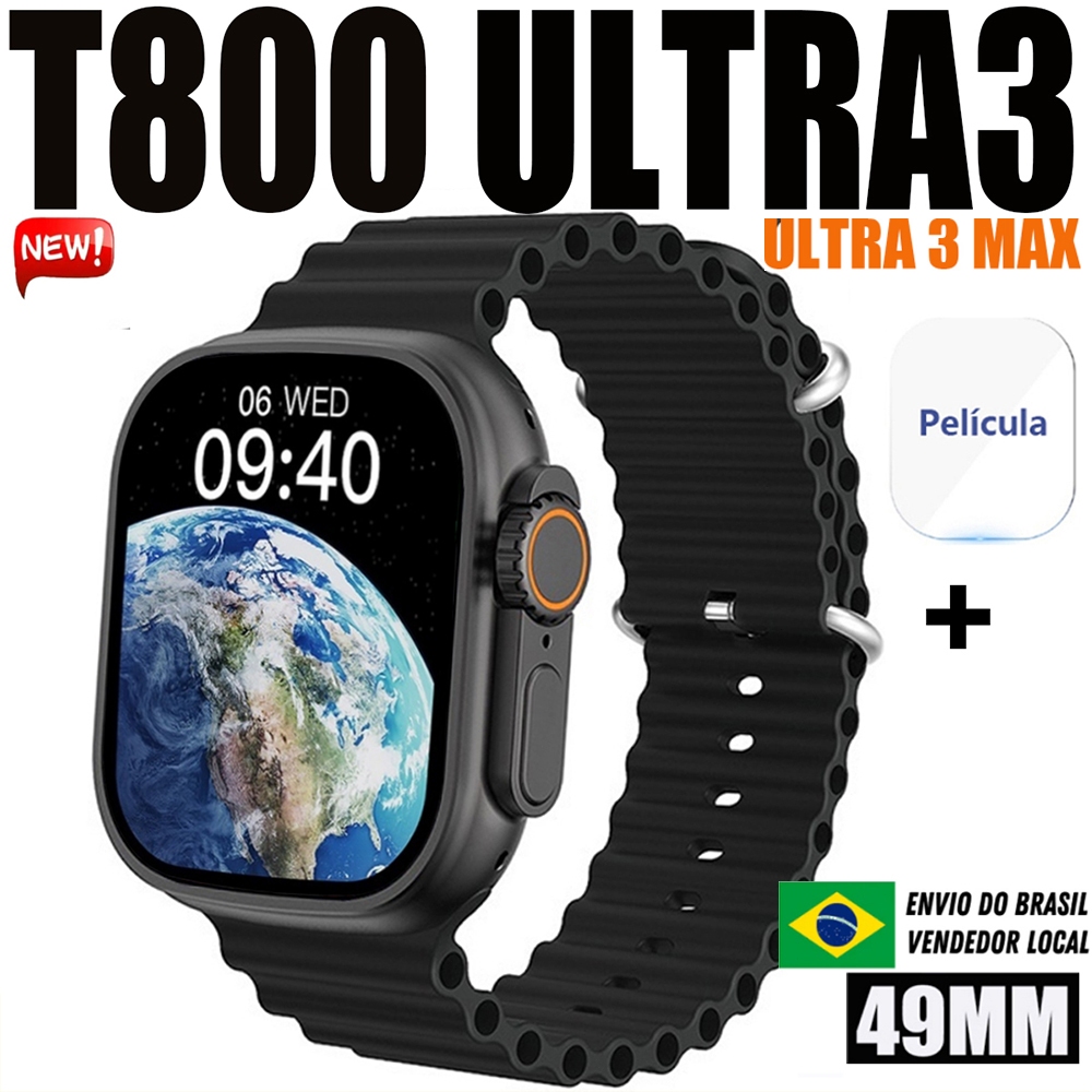 2026 T800 Ultra 3 MAX Mais Recente Smartwatch Relógio NFC Inteligente Série 10 2.19Polegadas Sem