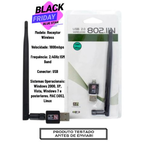 Antena Wifi Adaptador USB Receptor Wireless Para R