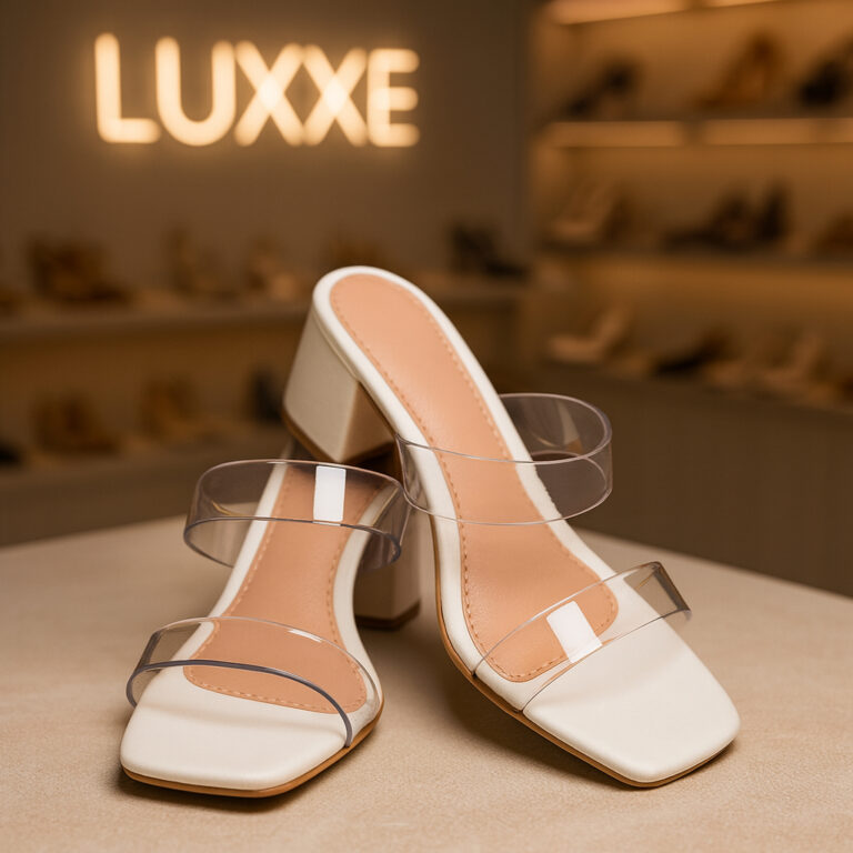 Sandália Feminina Saltinho Tiras Transparentes Cr