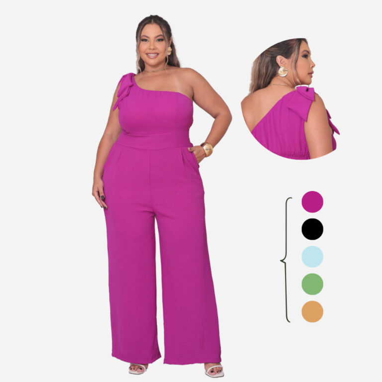 macacão feminino laço no ombro traspassado duna 