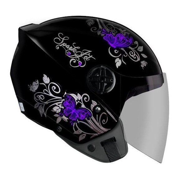 Capacete Feminino Aberto Ebf Spark Jet Borboleta