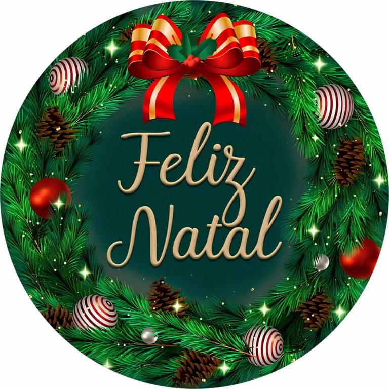 Painel Natal | Redondo Decorativo | Tecido Premium