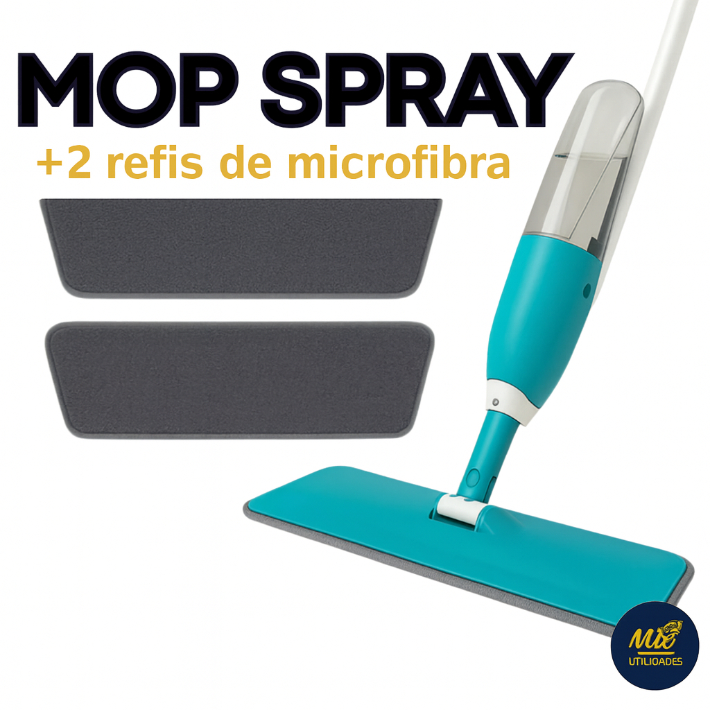Mop Spray Rodo Esfregão com Reservatório Rodo Mágico Limpa Seca
