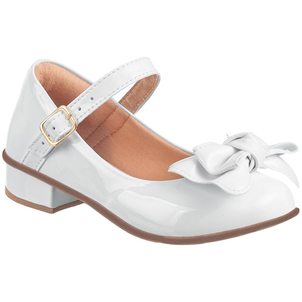 Sapatilha Infantil Feminina Saltinho Com Laço Lacinho Confort Boneca Salto Baixo Festa Moda Blogueir