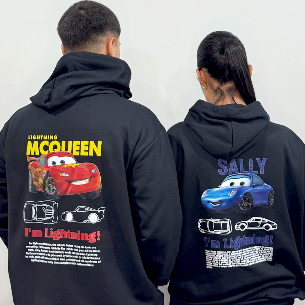 Kit Casal Blusa Casaco Moletom Canguru Com Capuz Carros Porsche Corvetter Mcqueen Sally Lançamento E