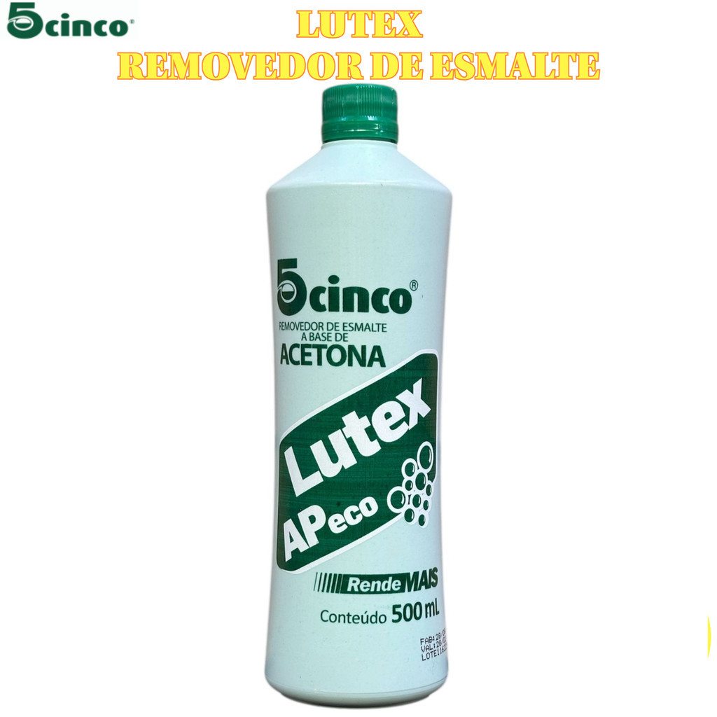 Removedor de Esmalte Lutex Ap Eco 500ml | Acetona para Unhas Manicure Pedicure Profissional Salão