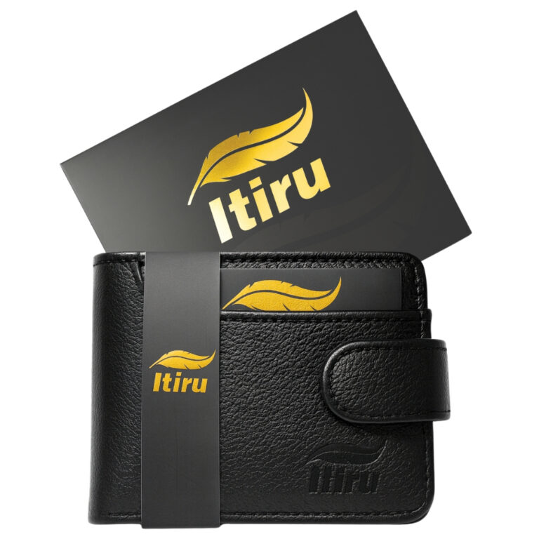 Carteira Masculina de Couro Luxo Cor Preta Premium