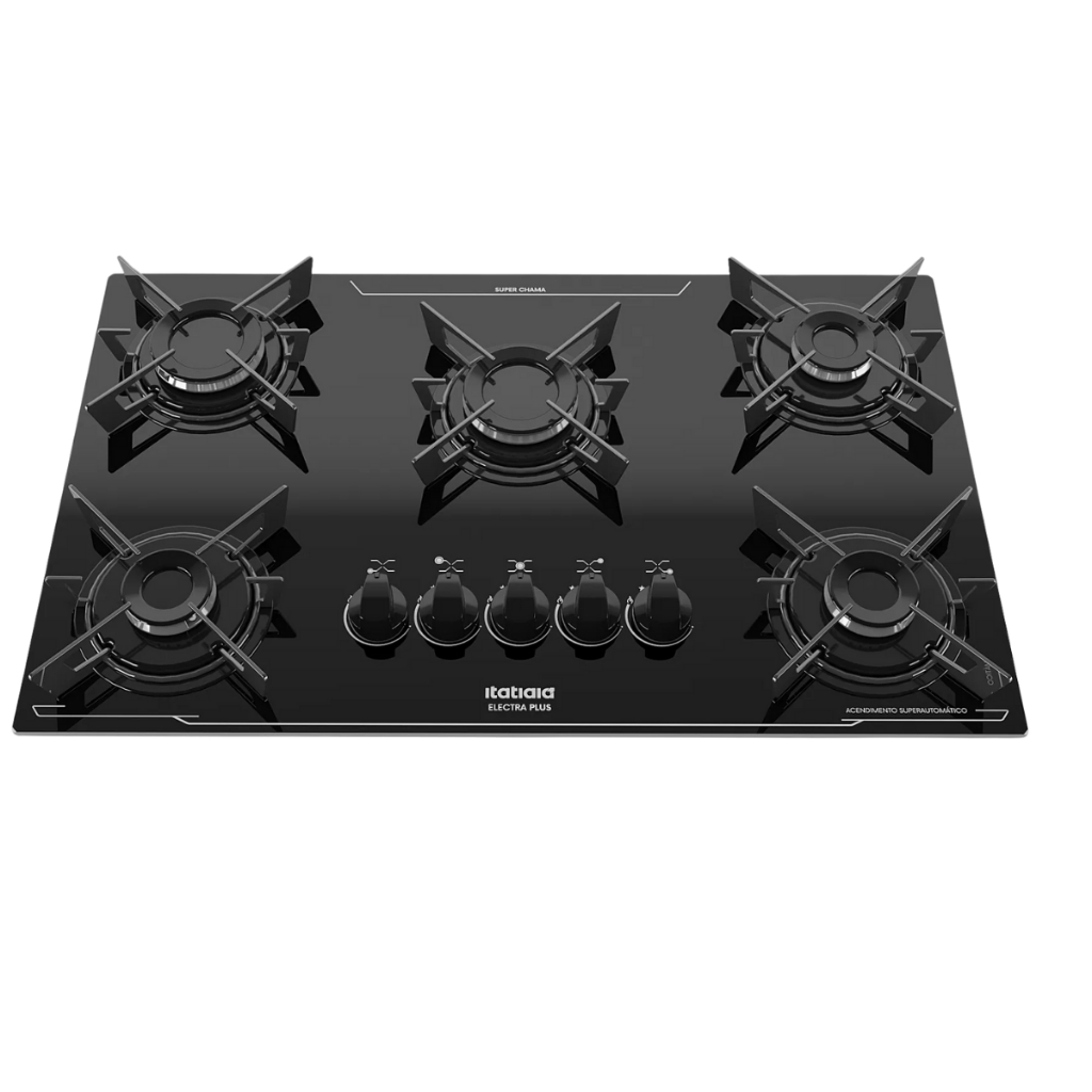 Cooktop Electra Plus 5 Bocas Preto  Bivolt 127V/220V
