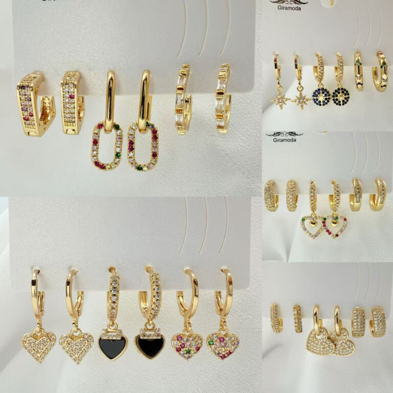 Kit 3 Pares de Brincos Femininos Banhados a Ouro 1