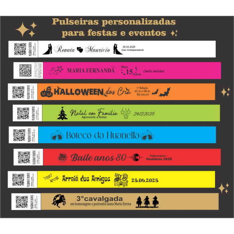 Kit 500 Pulseiras festas identificação personali
