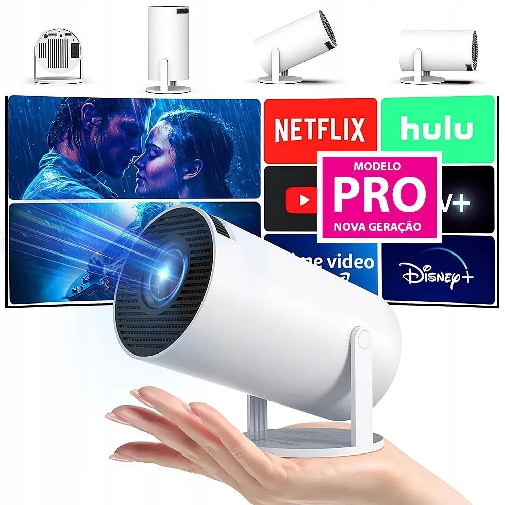 Projetor 4K HD 150 Polegadas Celular, Xbox, PS, Pc, Wifi HY300 Pro Magcubic Envio Imediato