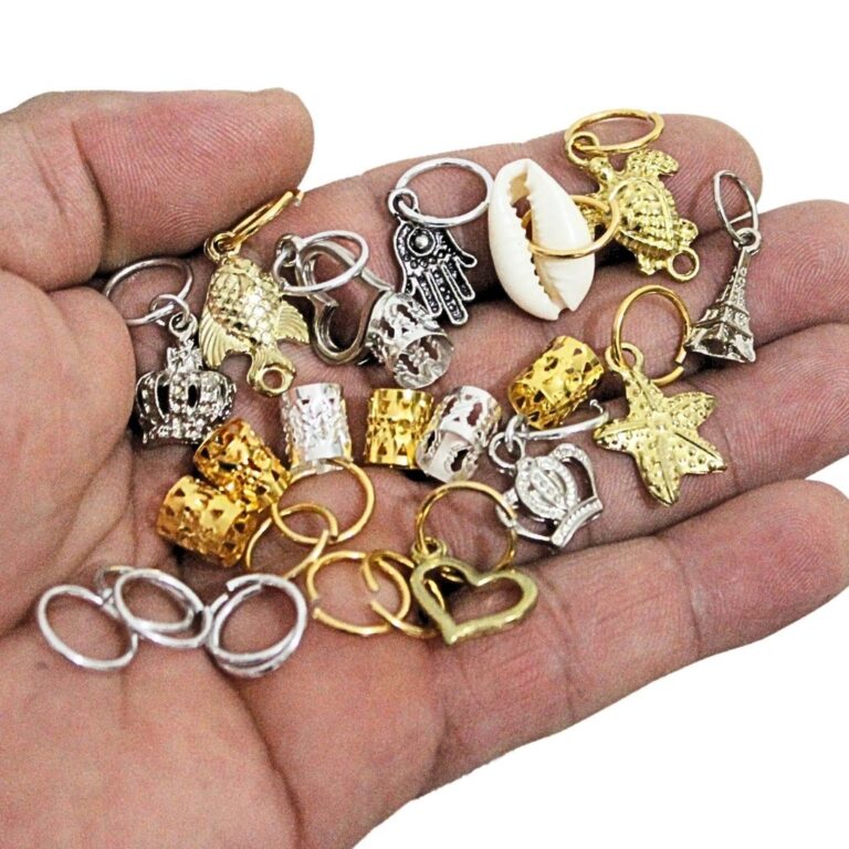 Kit 50 Enfeites Para Trança Nagô 10 Pingentes 20