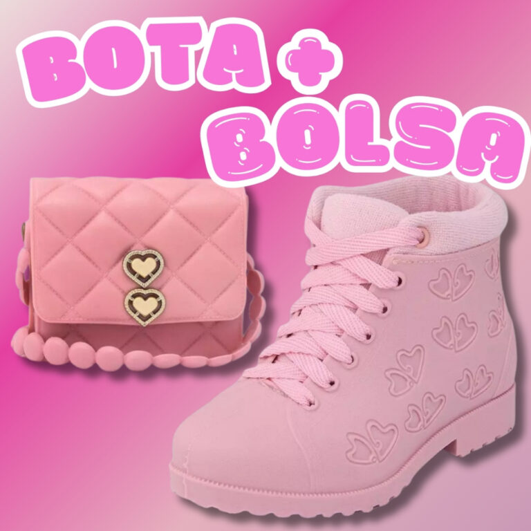 Kit bolsinha e bota infantil feminina PROMOÇÃO o
