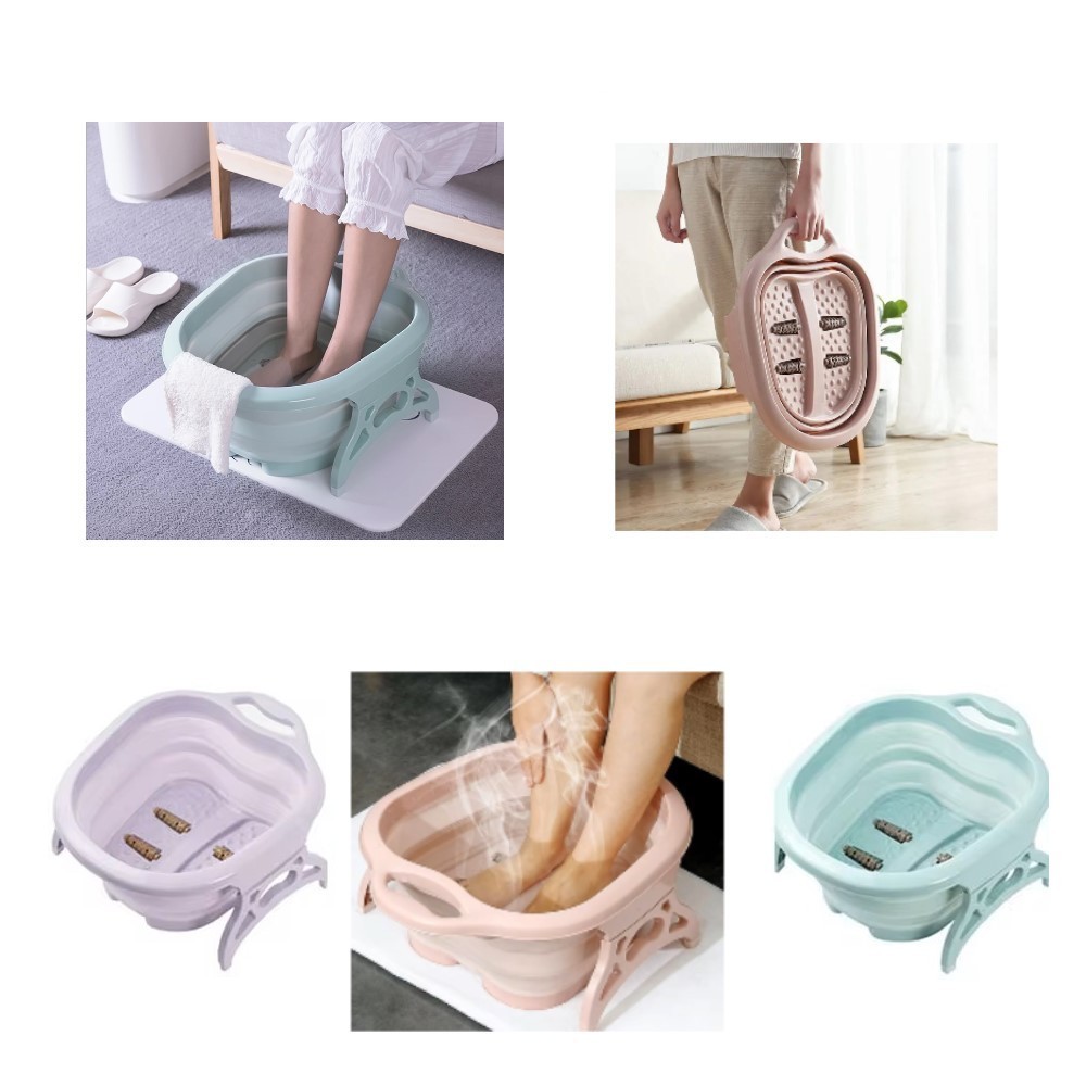 Bacia Escalda Pés Hidromassagem Pedicure Spa para Pés Dobrável