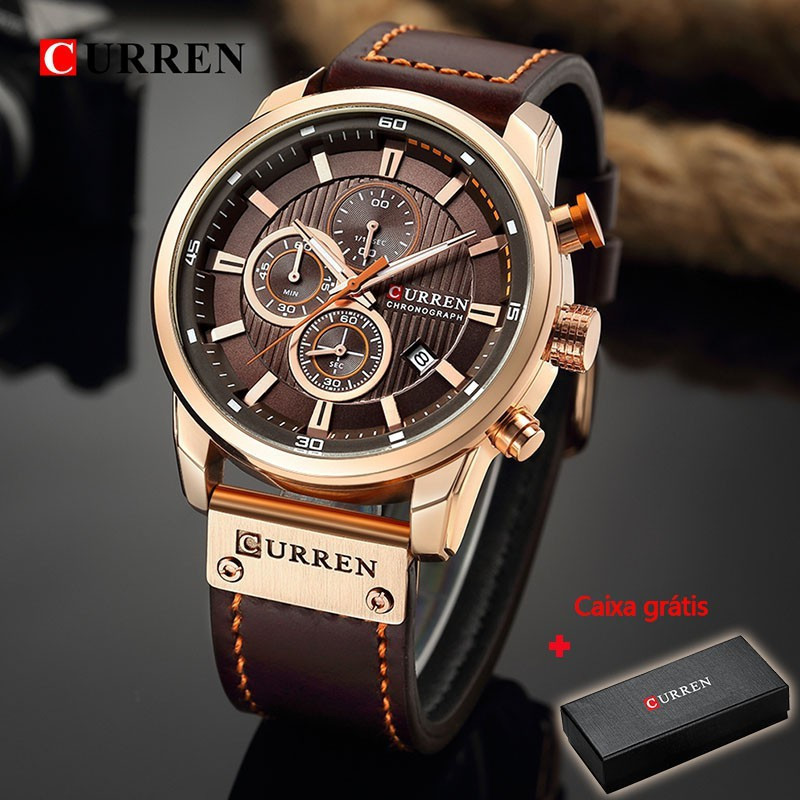 CURREN Original De Marca Superior De Couro Casual Esportivo Quartzo À Prova Dágua 8291 8314 8359