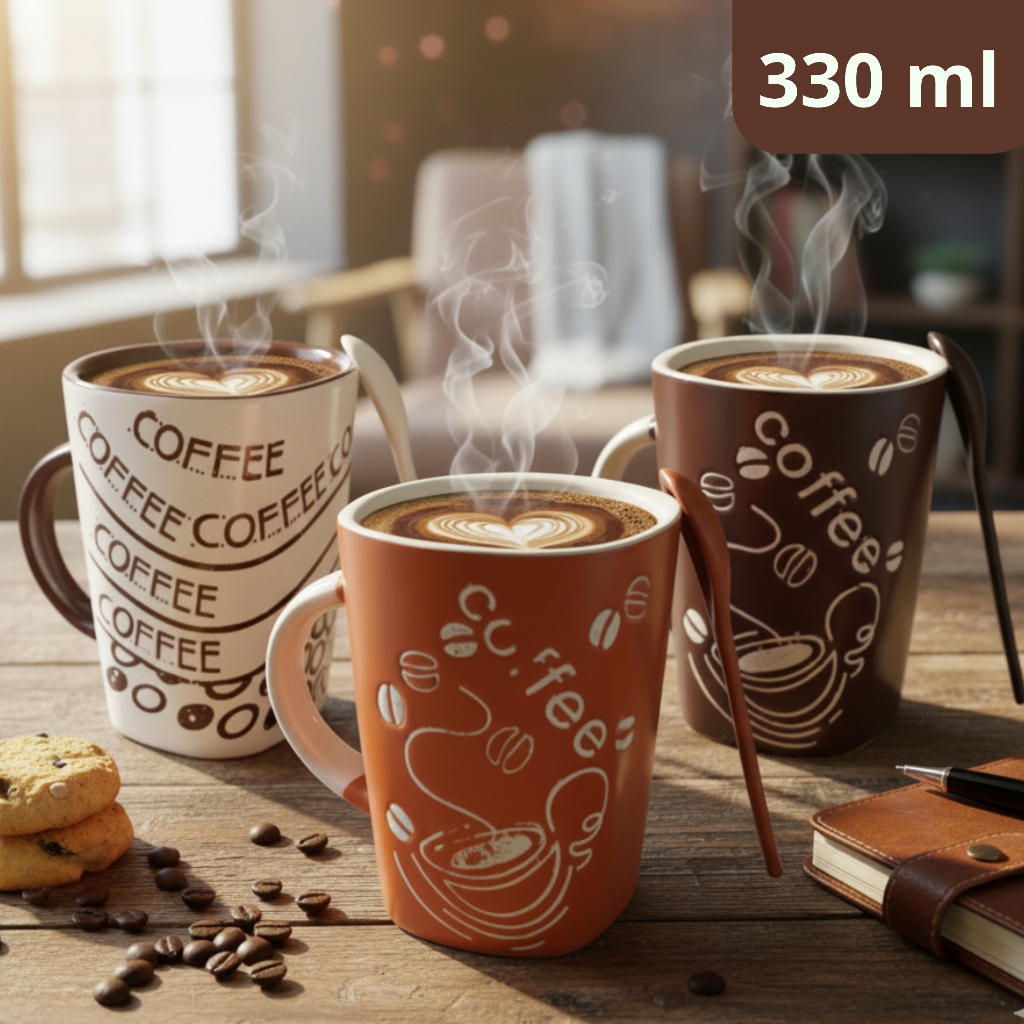 Caneca Cerâmica 350ml Café Chá Coffee Love Home Quente Branca Qualidade Micro-ondas Calor Atual