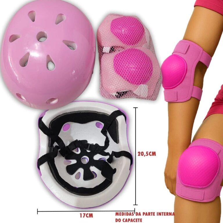 Capacete De Patins Criança serviu Ate 8 Anos Kit 