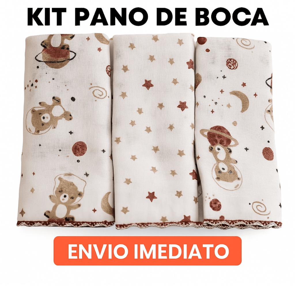 Pano de Boca Grande Bebe Fralda de Boca Babete 100% Algodão 34cm x 40cm