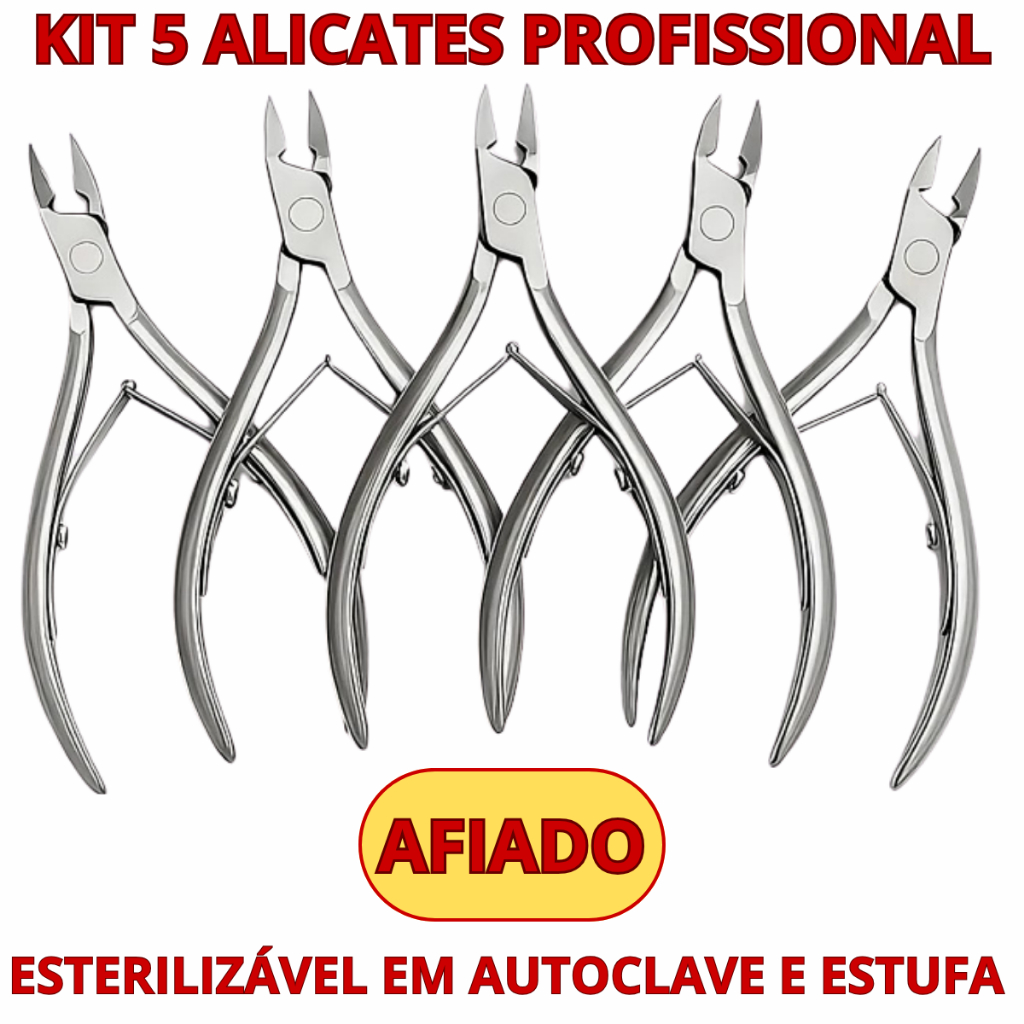 Alicate de Unha Cutícula Profissional  1/2/3/5 UNIDADES Manicure Pedicure Removedor de Cutícula Aço
