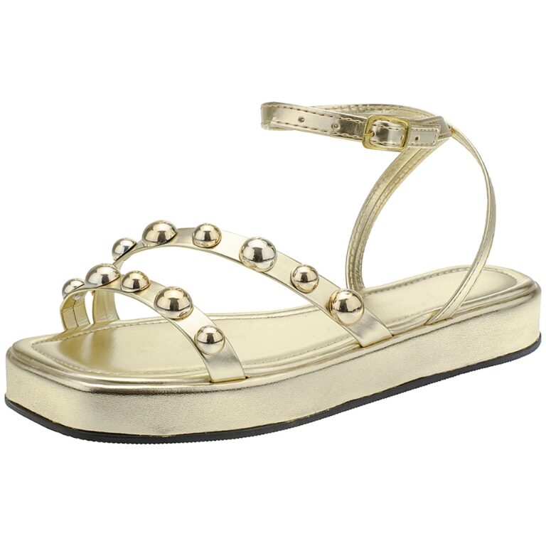 Sandalia Fem Flatform Meia Esfera Moda Conforto