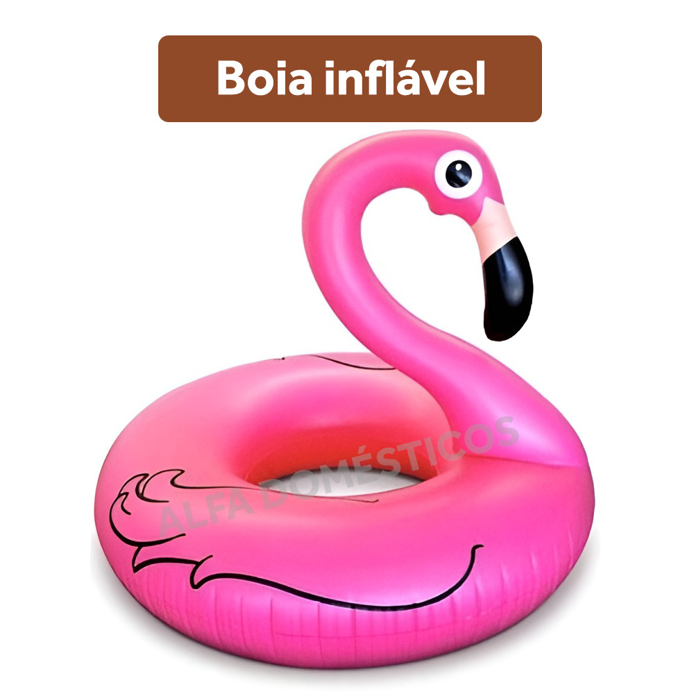 Boia Flamingo Adulto Rosa 90cm Inflável Piscina Praia Rosa