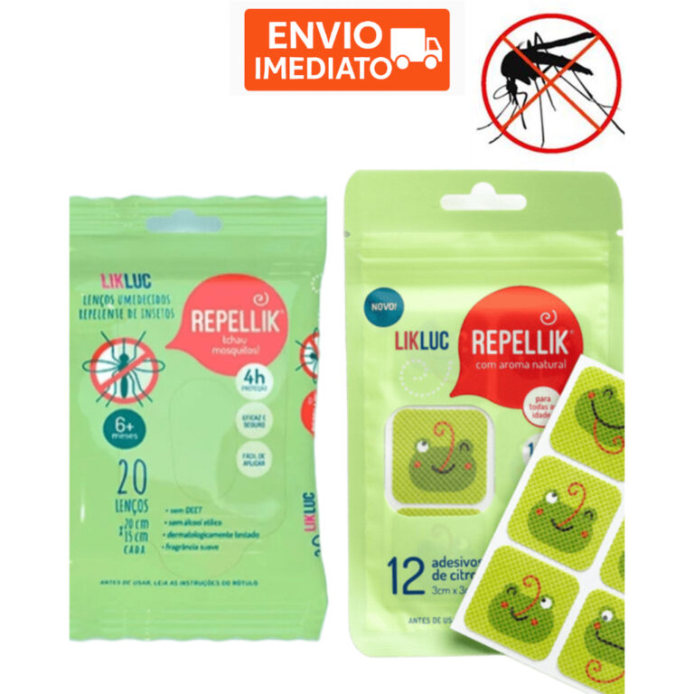 Kit Repelente Xo mosquito Lenco Repelente + Adesiv