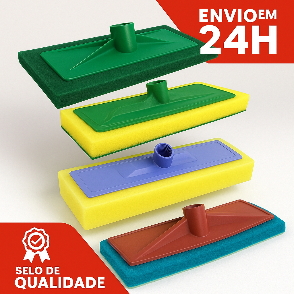 Kit Multiuso Limpeza Profissional 4em1 (Azulejo, Cera, Vidro, Esfregão Alta Performance) Envio 24h