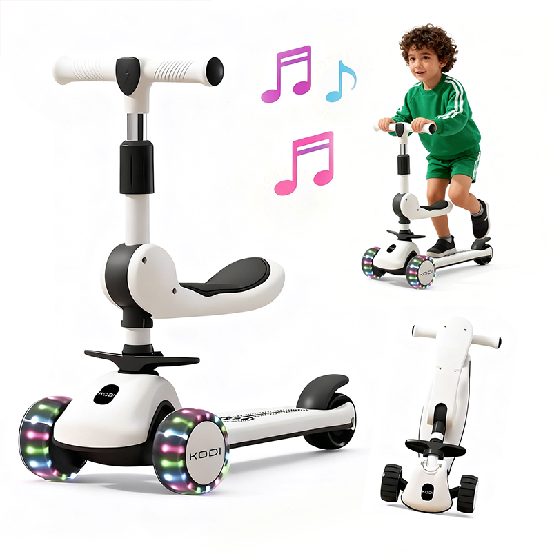 Patinete Infantil com Led Som Musical Dobravel e Guidão Ajustável até 60Kg Menino Menina P15