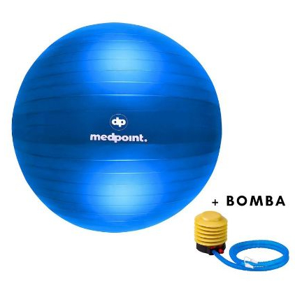 Bola de Suiça de Yoga AZUL com bomba Pilates Gina