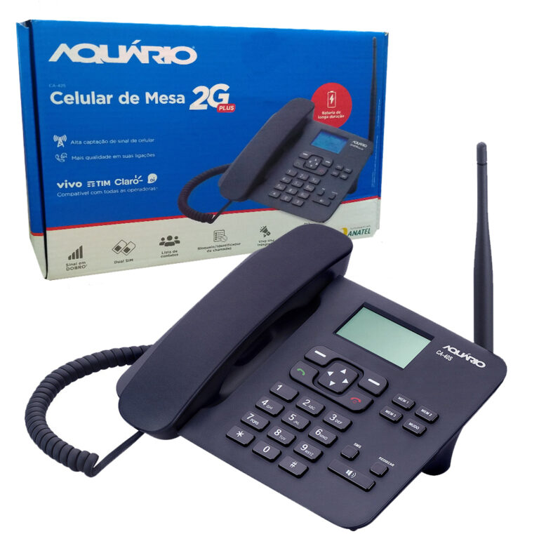 Telefone De Mesa Rural Dual Chip 2 Quadriband Aqua