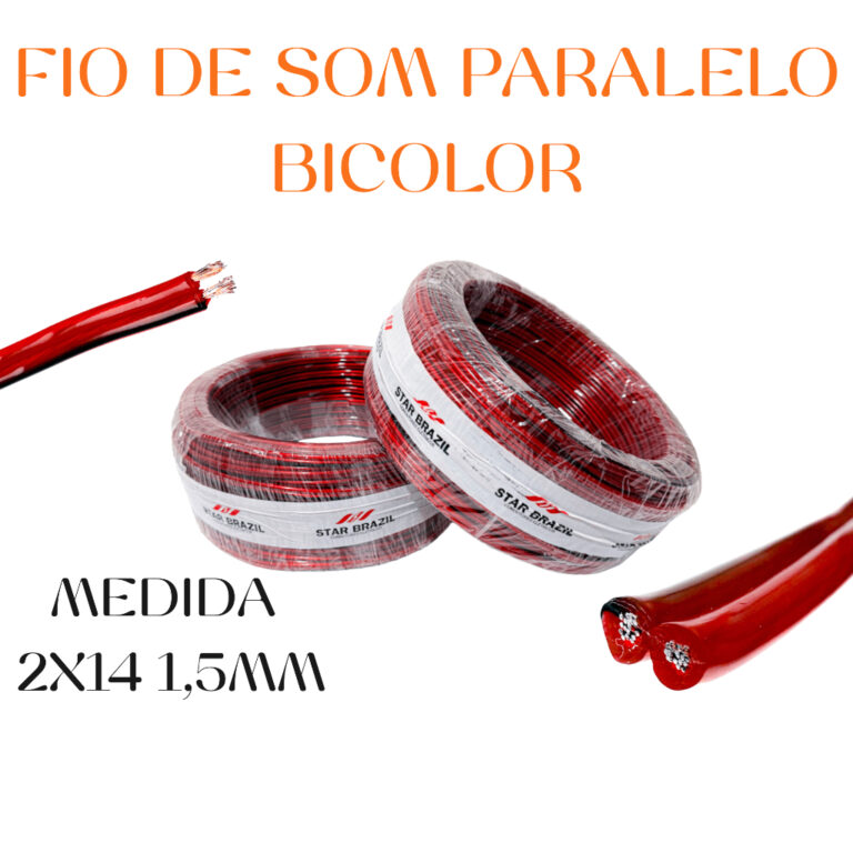 Cabo de Som Paralelo 2 vias 2×14 1,5mm Bicolo