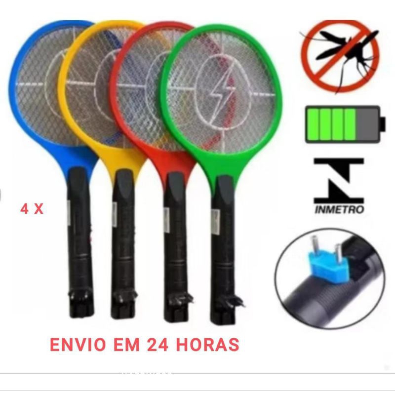 raquete elétrica, kit com 4 unidades