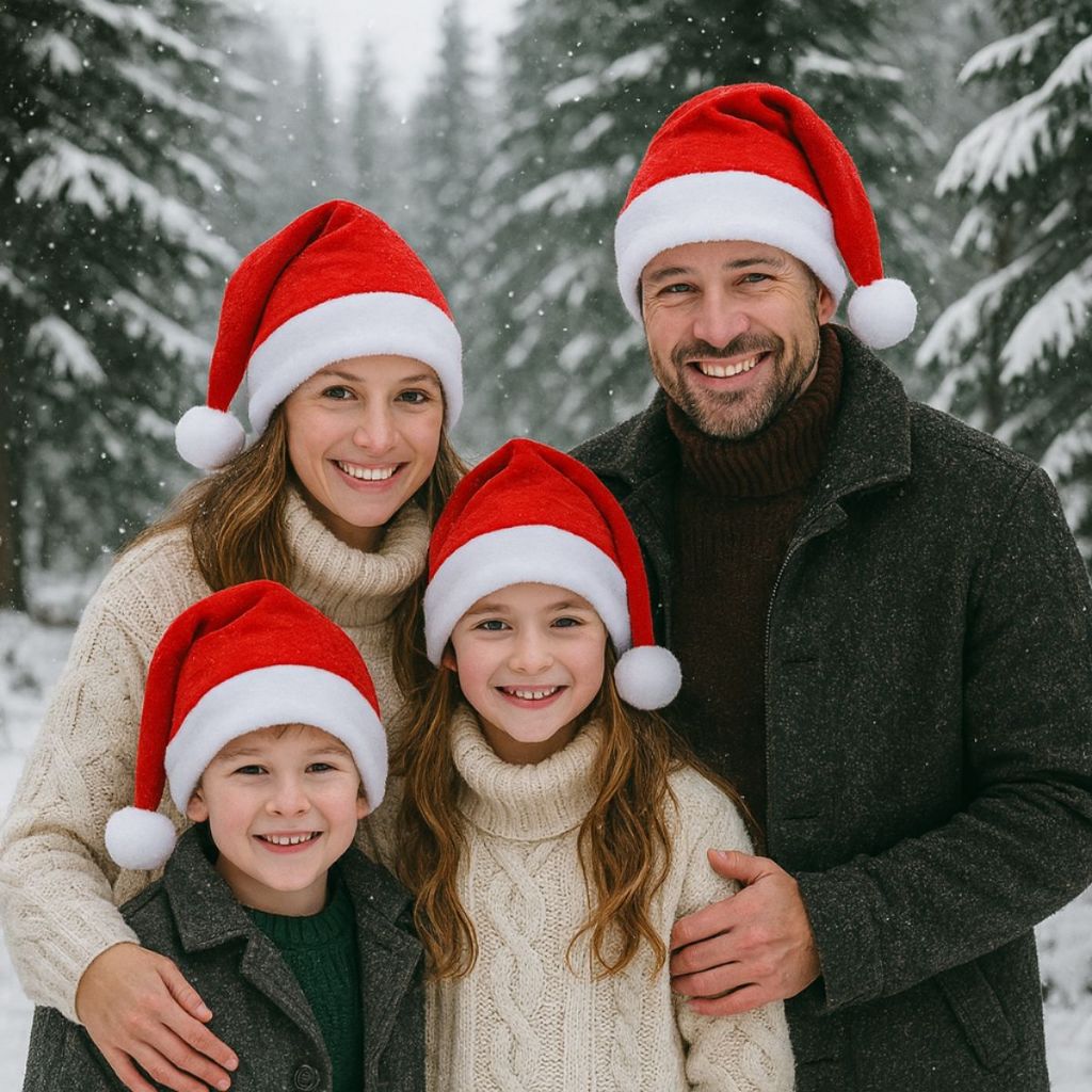 Gorro Vermelho Touca de Natal  Masculino e Feminino Com Pompom