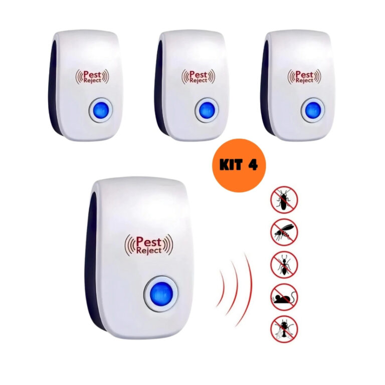 KIT 4 Repelente Eletrônico Ultrassônico Mosca Pe