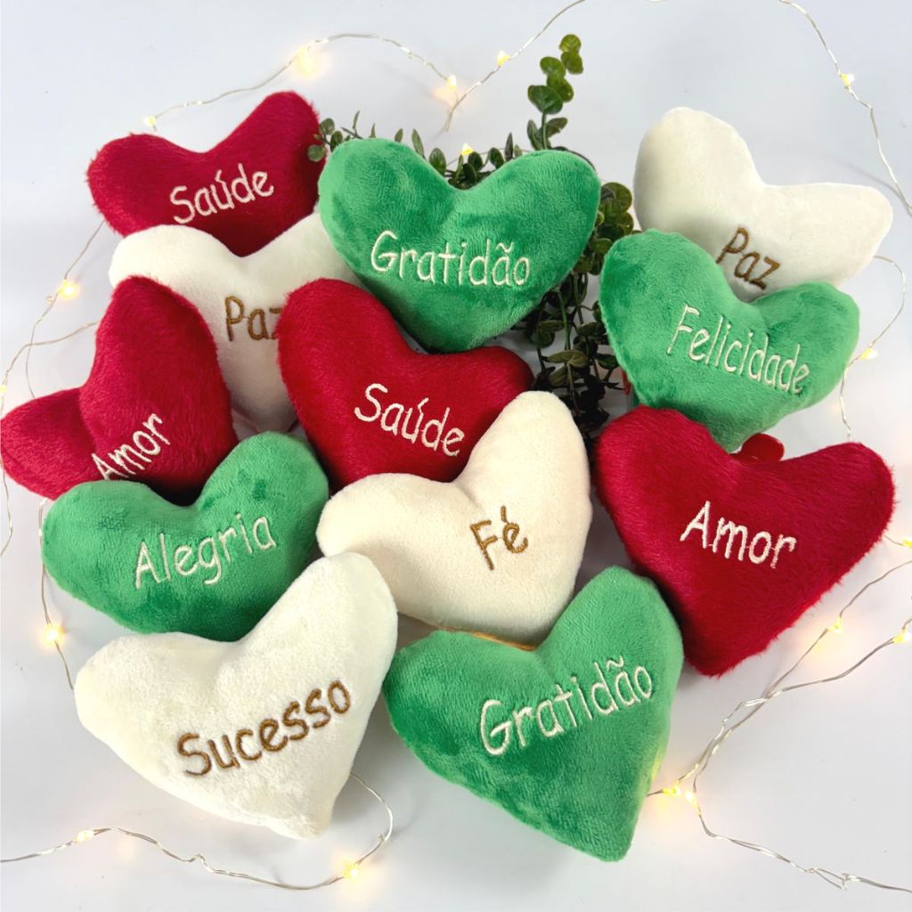 Kit 4/8/12 Coração de Pelúcia Almofada de Coração Cores Natal Enfeite Presente Para Namorados Cestas
