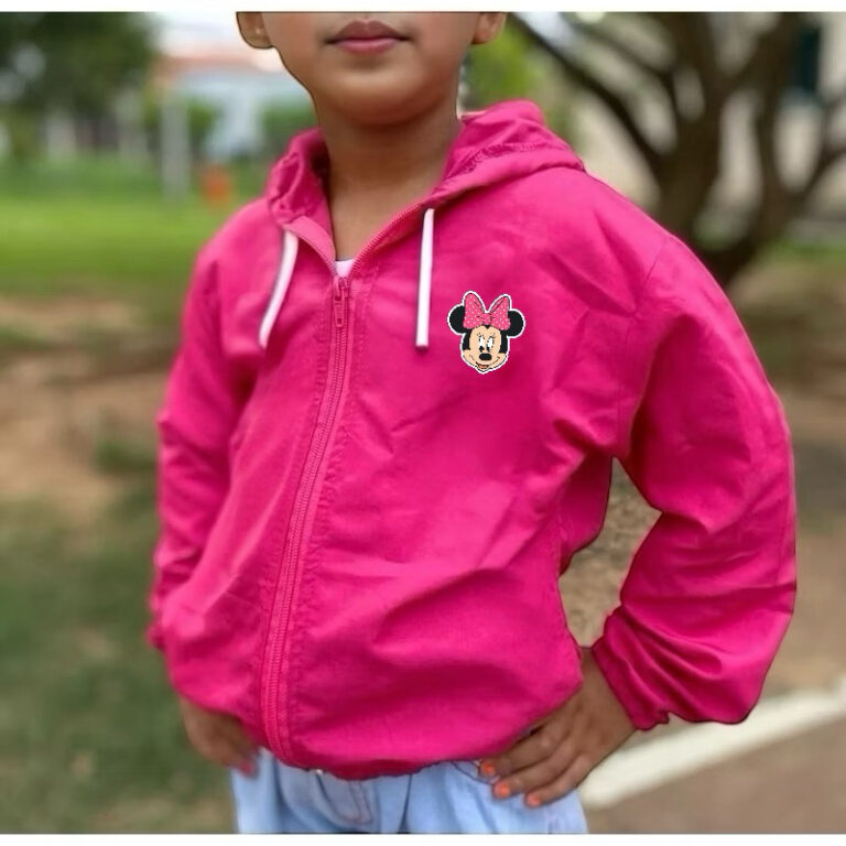 Jaqueta infantil corta vento feminina estilo moda 