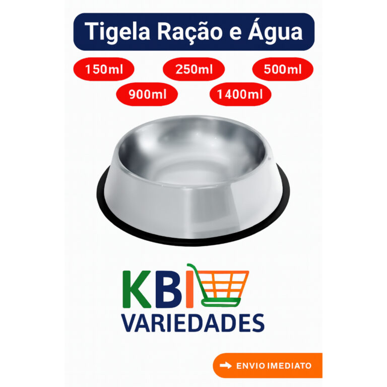 Comedouro e Bebedouro Antiderrapante Vasilha Inox 