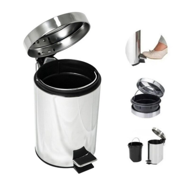 Lixeira de Inox 3Lts Com Pedal e Cesto Removível 