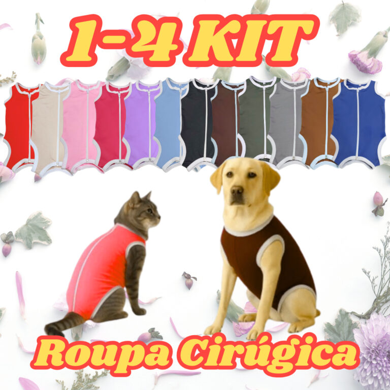 Kit 1-4 Roupa Castração Protetora para cães e g
