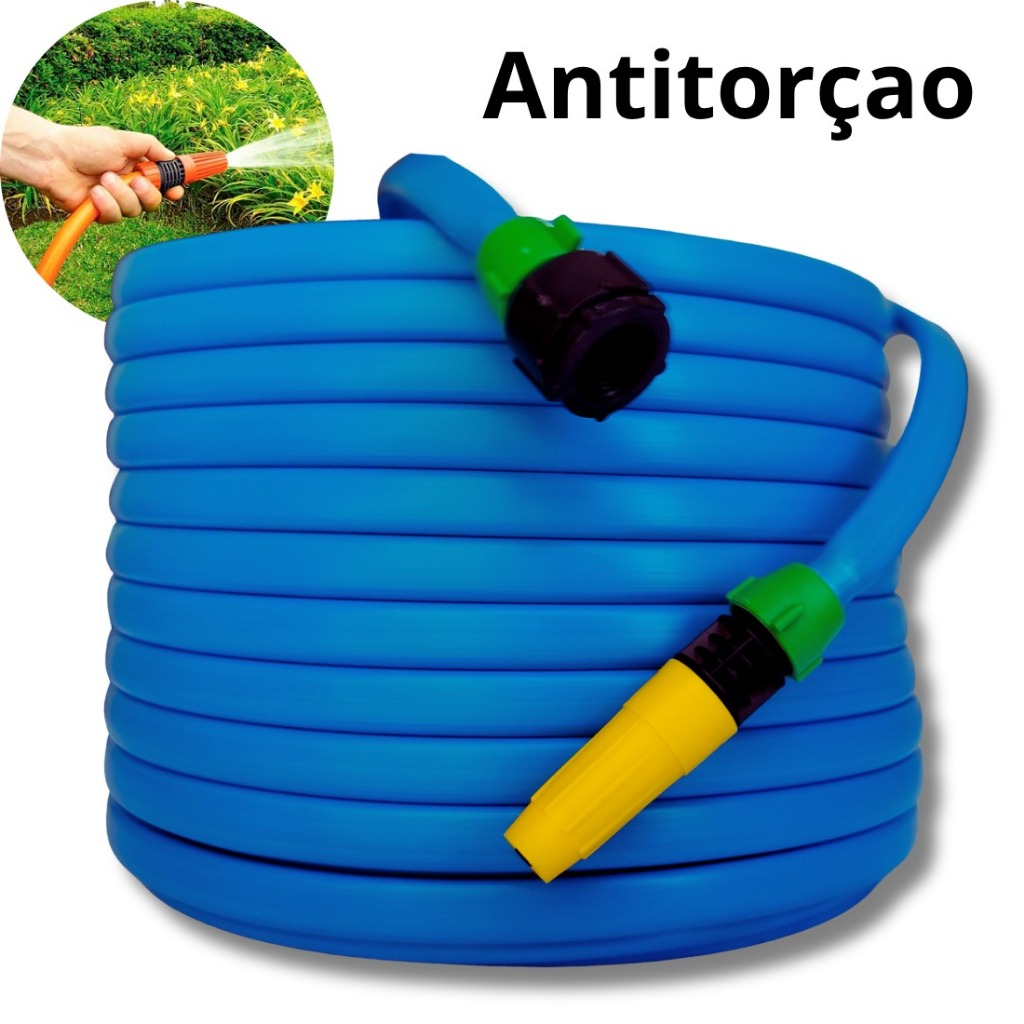 Mangueira de Jardim Anti-Torção e Anti-Dobras – 50 Metros azul