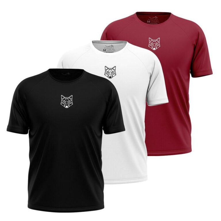 Kit 3 Camisetas Dry Lobo Geométrico Masculina Alp