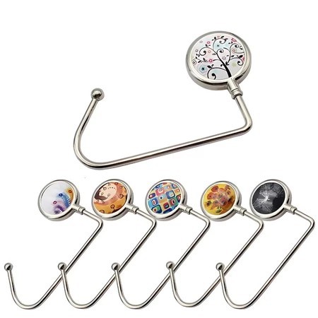 1 a 5 Gancho De Mesa Porta Bolsa Dobrável Flores 