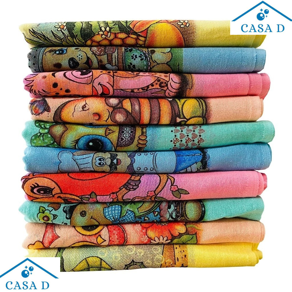 Kit Pano De Prato Estampado 100% algodão Colorido | Toalha de Pia com Bainha | Kit 5 ou 10 Unidades