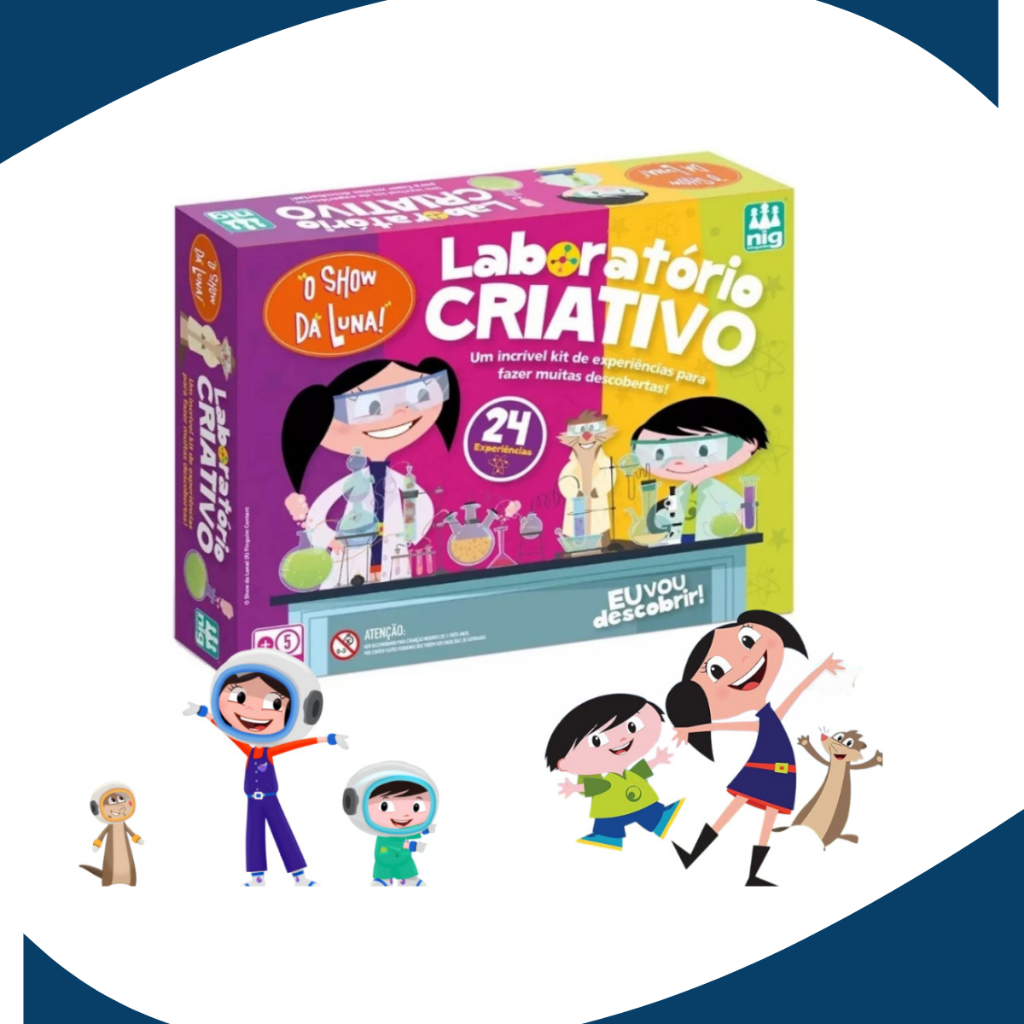 Laboratório De Química Show Da Luna Jogo Educativo Infantil 24 experiências Nig brinquedos