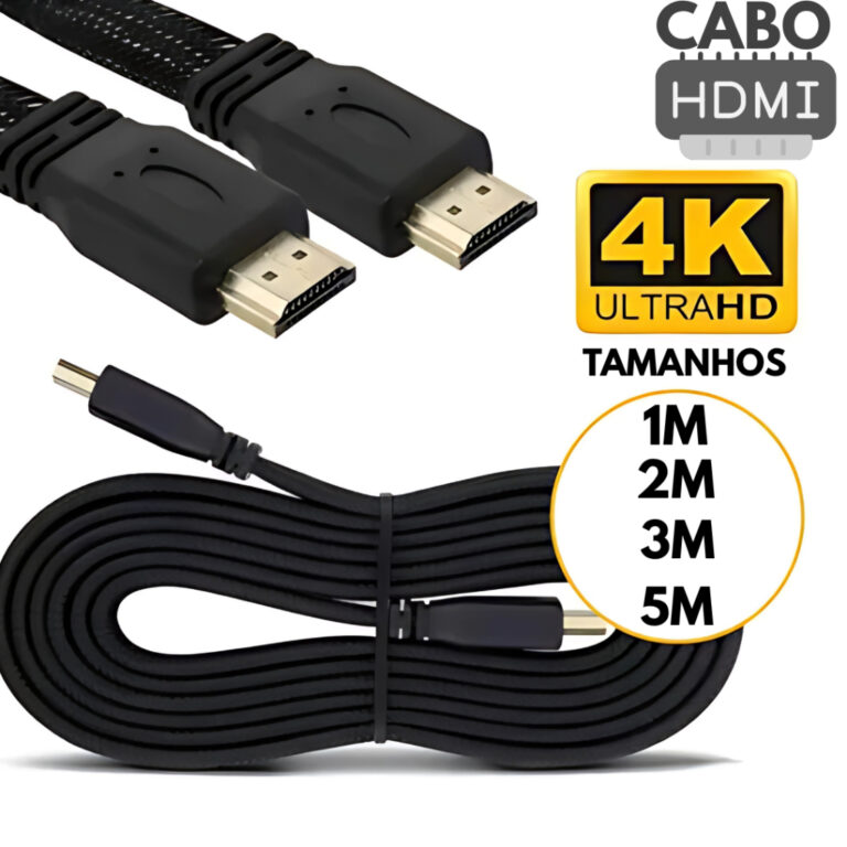 Cabo Hdmi Alta Resolução Full HD 4K 1M 2M 3M 5M 