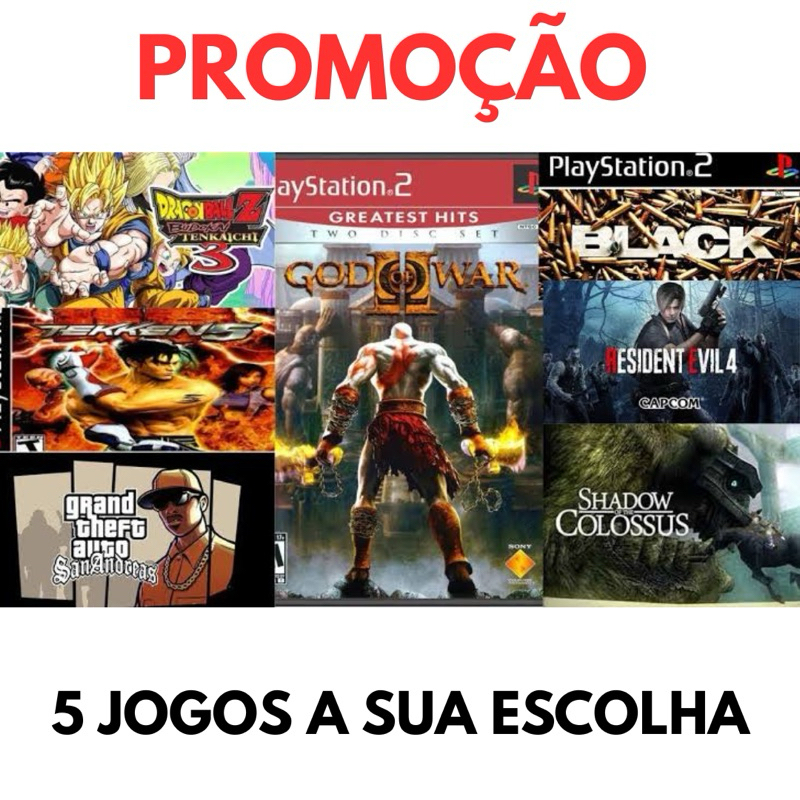 5 jogos a sua escolha informe no chat ps2 Playstation