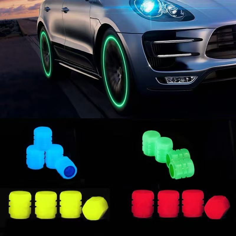 Kit 4 Peças Tampas Válvulas de Pneu Da Roda Estilo Fluorescente Carro Automóveis Capa Acessórios Mot