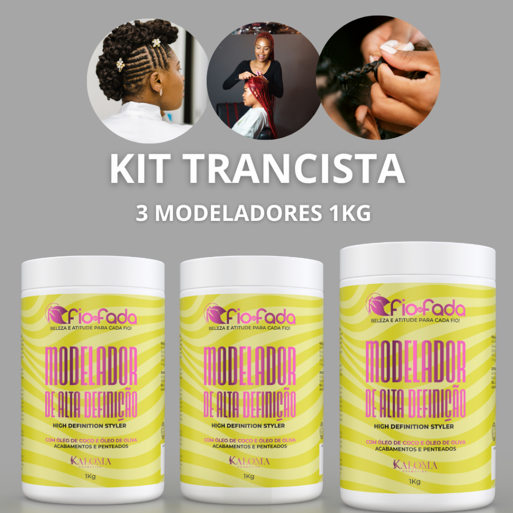 Kit Trancista  Fio de Fada | 3 Modeladores/Pomada de Alta Definição 1kg – Pomada modeladora